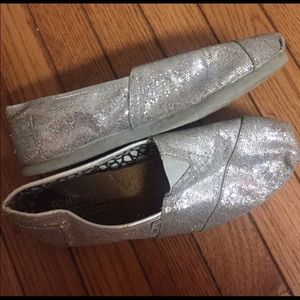 Silver sparkly TOMS